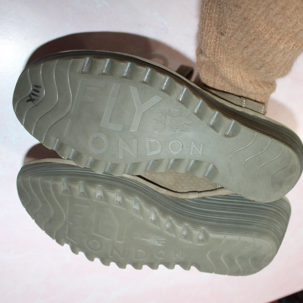Fly London Grey Lace Up Wedge Sandals sz 41 - Picture 3 of 7